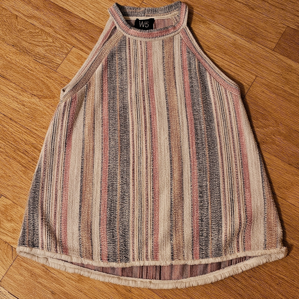 W5 Women's Striped Sleeveless Top - Multicolor